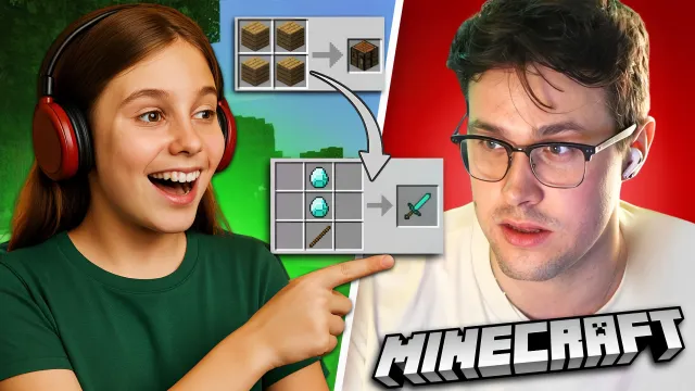 РАНДОМНАЯ ДЕВУШКА ОБУЧАЕТ МАФАНЮ ИГРЕ В МАЙНКРАФТ