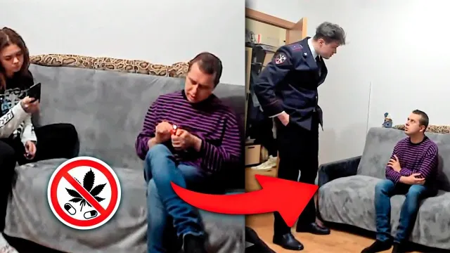 Наркоман в ловушке: пранк с полицейским